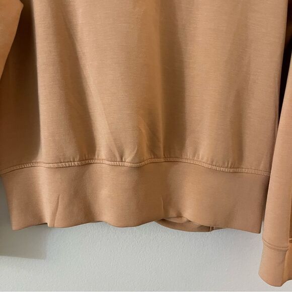 Magaschoni Modal Twist Front Long Sleeve Top - Lightweight Sweatshirt Tan Medium - Picture 8 of 10